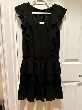 Banana Republic Black Petite Collared Dress